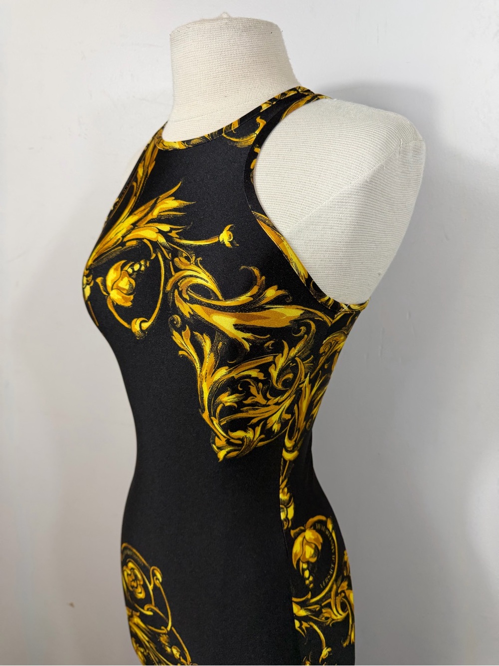 Versace Jeans Couture Baroque Print Bodycon Mini Dress Size 0 XS - Picture 8 of 14